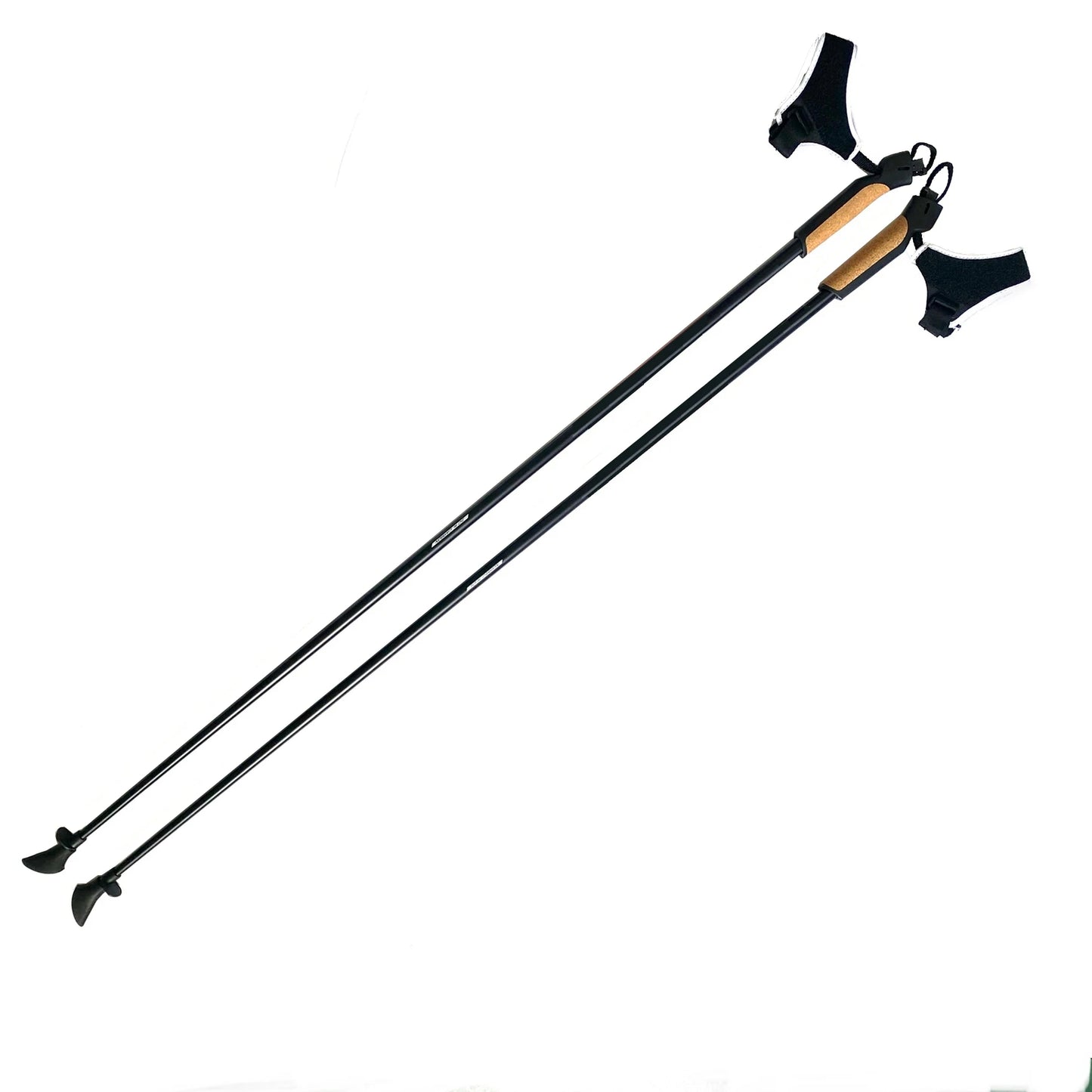 Trekking Sticks Aluminum Telescoping Foldable Nordic Walking Stick 1-Section Carbon Tungsten Steel Rubber EVA/Cork Handle