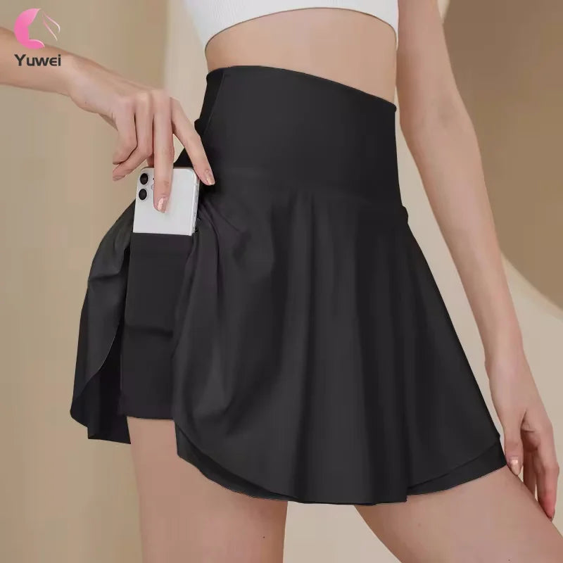 Women's High Waisted Tummy Control Pleated Golf Skorts Skirts for Women With Shorts Pockets Tennis Skirts