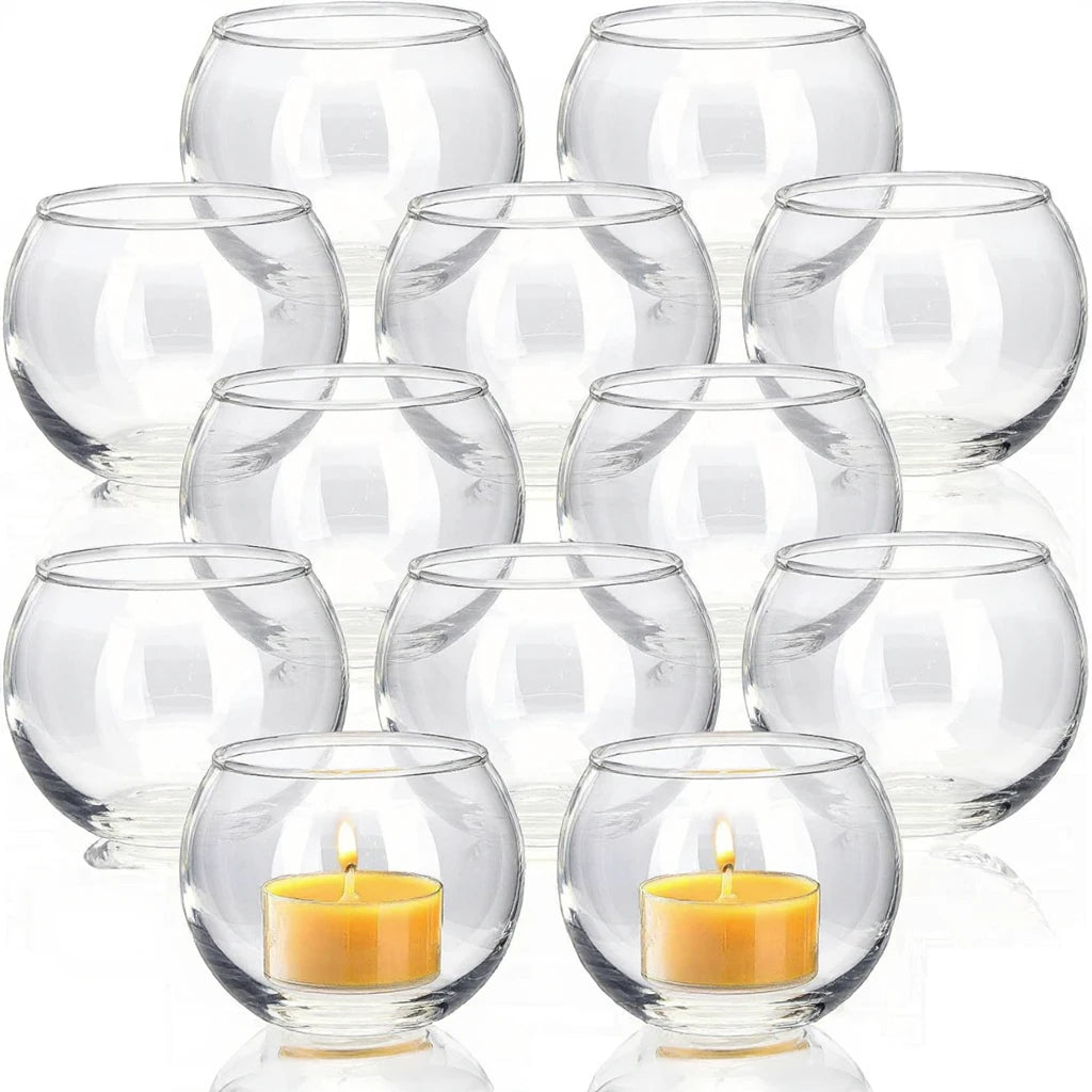 New Arrival Handmade Ellipsoid Shape Clear Glass Jar Wedding Candles Holder for Home Decor