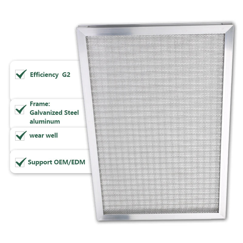 Stainless Steel Washable Aluminum Frame Multi-Layer Corrugated Mental Mesh Air Filter