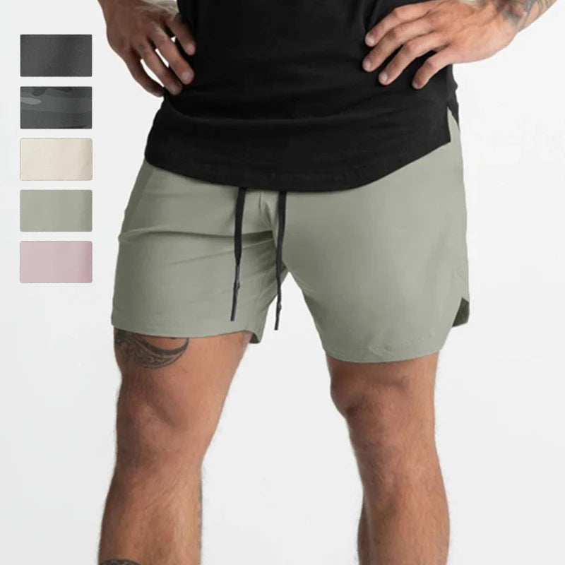 Wholesale Quick Dry Men's Polyester Training Workout Shorts Men Zippers Athletic Sports Shorts