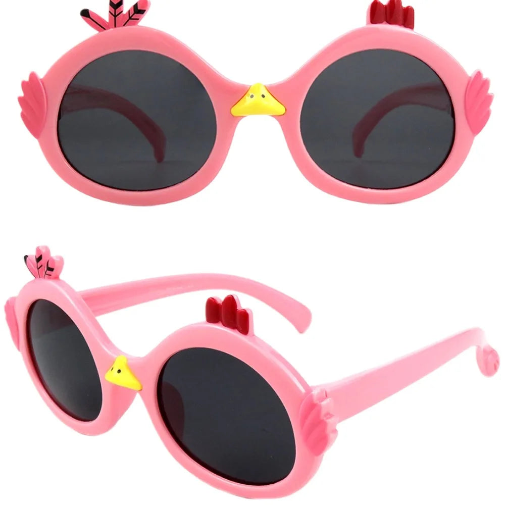 Cartoon Animal Sunglasses for Newborn Baby Soft TEPP SILICE Frame UV400 & Anti-Radiation Protection Toy-Like Design