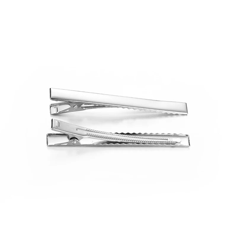 Daili Wholesale Vintage 7.6 CM Square Duck Beak Clip Metal Hair Claw DIY Hair Pins for Girls