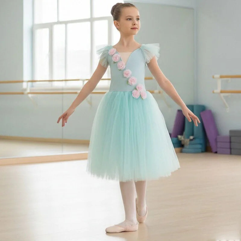 Ballet Tutu Skirt Girls Modern Dance Long Skirt Swan Lake Stage Performance Clothing Women Ballerina Dance Ballet Costumes Ki