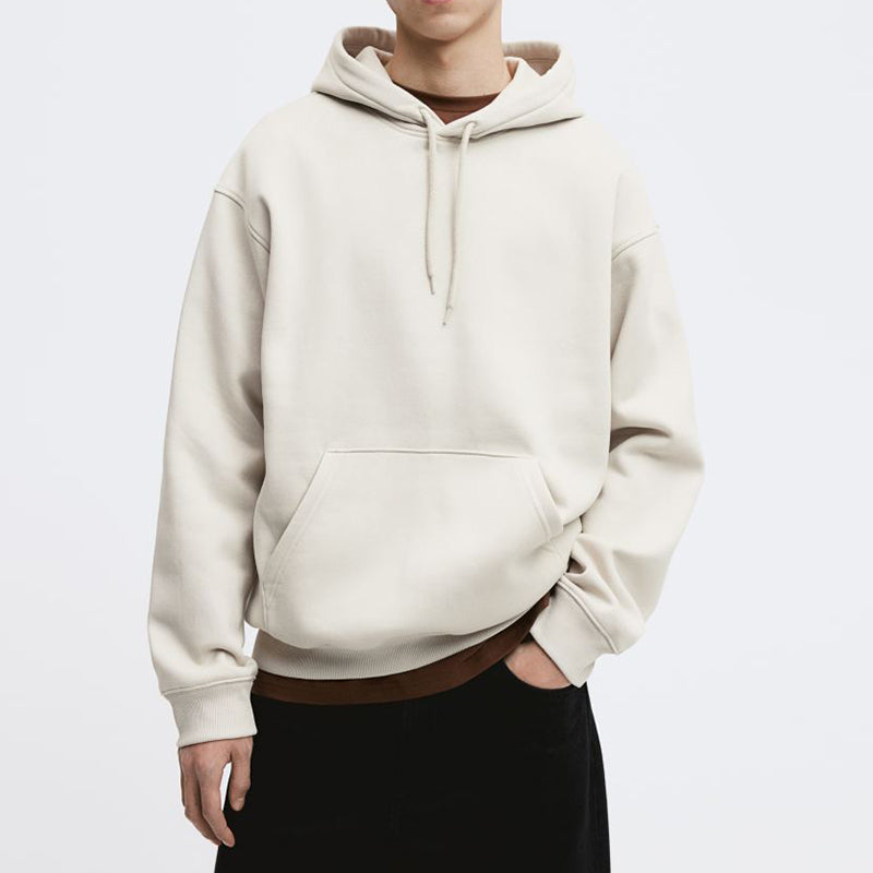 ODM/OEM Wholesale Puls Men Hoodies Custom Print Logo Heavyweight Men - Beige Loose Fit Hoodies