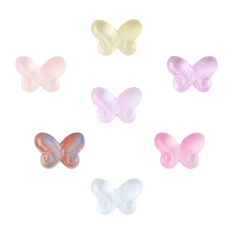 Acrylic Transparent butterfly Straight Hole Beads DIY Hand-woven Bracelet Hair Rope Beaded Material Jewelry Accessories Beads