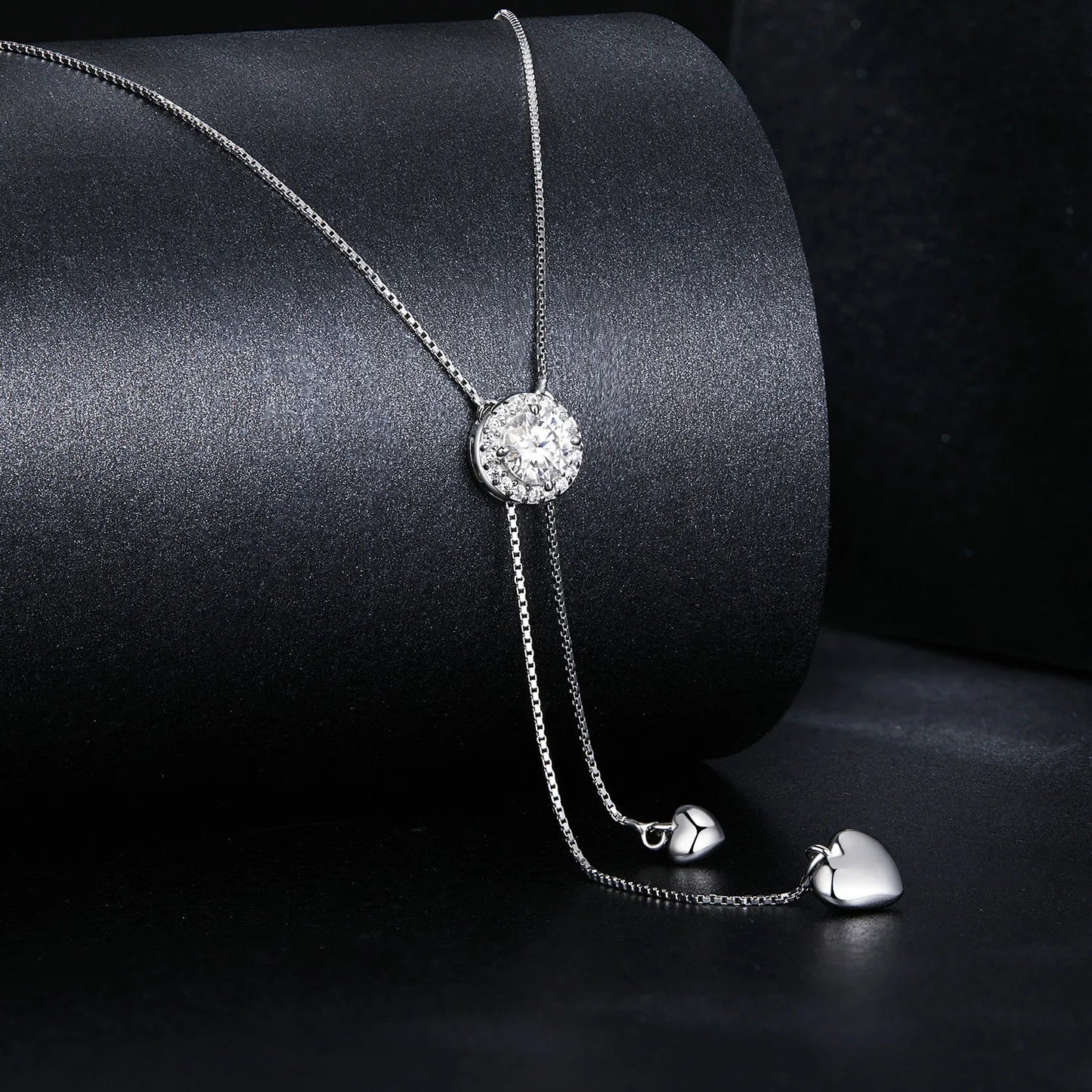 Factory Wholesale 50 Points Sparkling Moissanite Tassel Necklace Simple Classic High-end 925 Sterling Silver Clavicle Chain