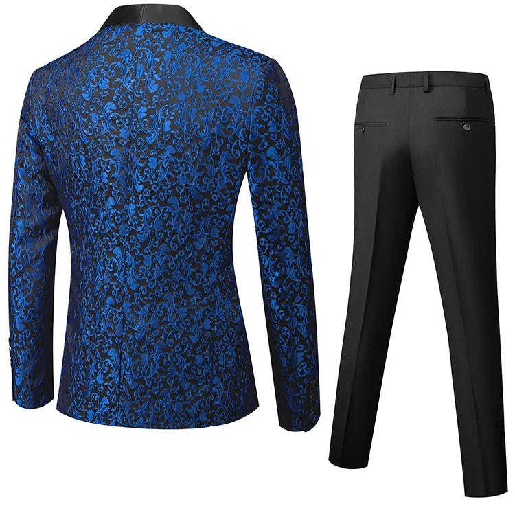 S-6xl Asian Selling Men's Business Casual Suit Set Men's Korean Version Slim Fit Wedding Groom 2 Piece Set (Jackets+Pants)
