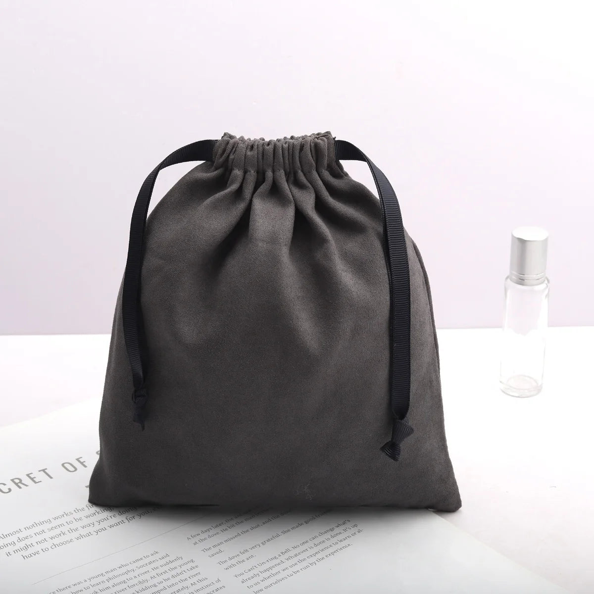 Recyclable Handbag Dust Bag Dust Cover Storage Shoe Clothing Packing Faux Suede Drawstring Bag