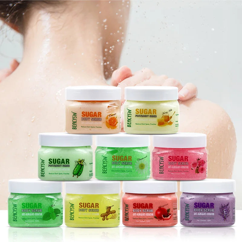 Wholesale Price Whitening Sugar Body Scrub Gentle Body Care Brightening Exfoliating Fruit Cucumber Pineapple Body Scrub