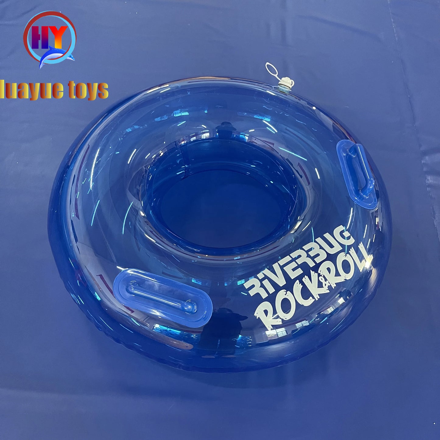 New Design Custom Logo Print Clear Wave Pool Float Lazy River Tube Water Park Blue Inflatable Pool Floating Raft Rider Floate