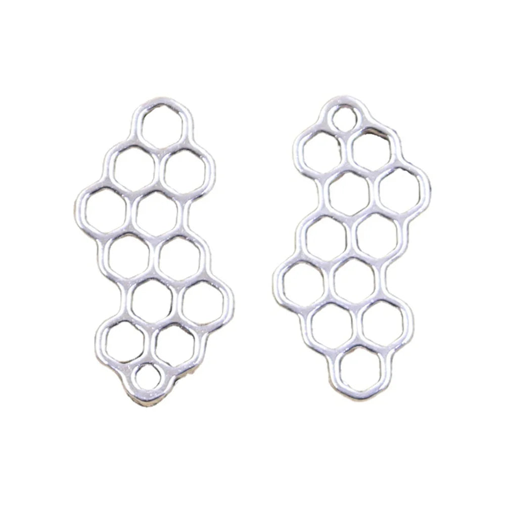 Jewelry Accessories Bee Honeycomb Honey Beehive Charms Antique Silver Color Pendants Making DIY Handmade Jewelry