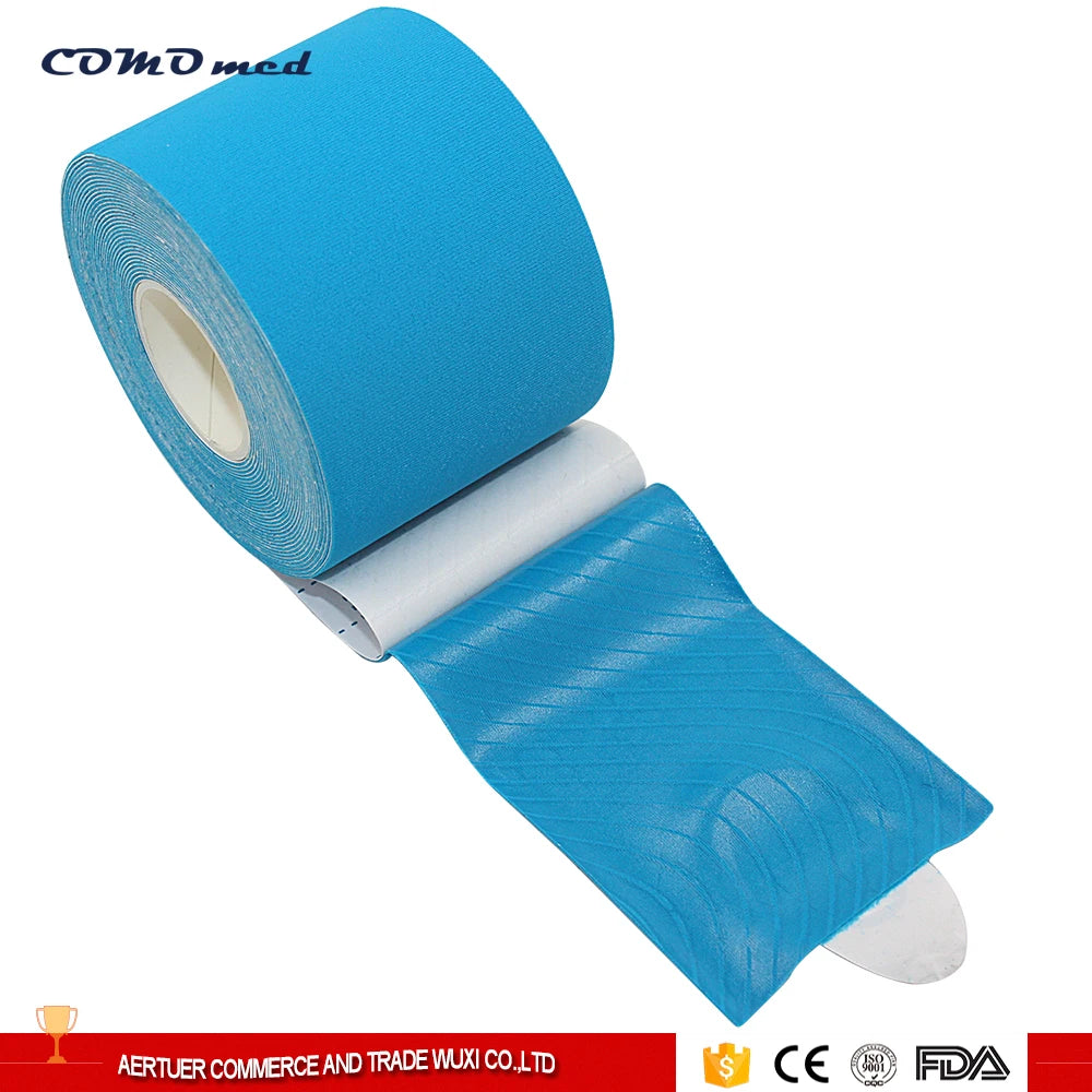 5cm*5m Nylon Kinesiology Sports Tape Black Color Lightweight Breathable Hypoallergenic Acrylic Glue Unisex Physiotherapy KT