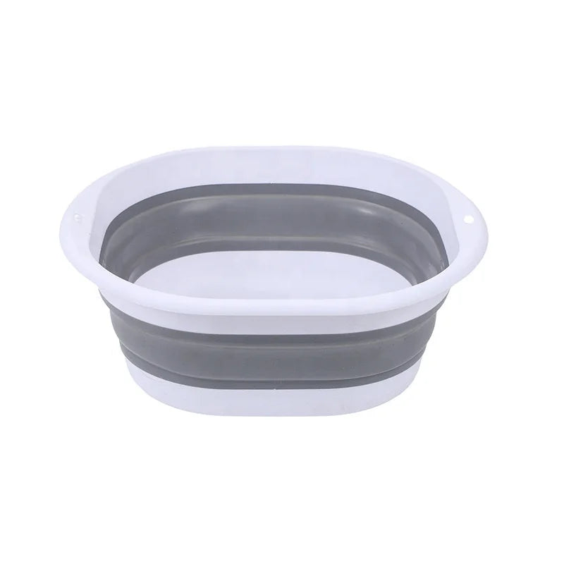 2024 Hot Wholesale Portable Silicone Foldable Face Wash Basin Student Dormitory Plastic Foot Bath Basin