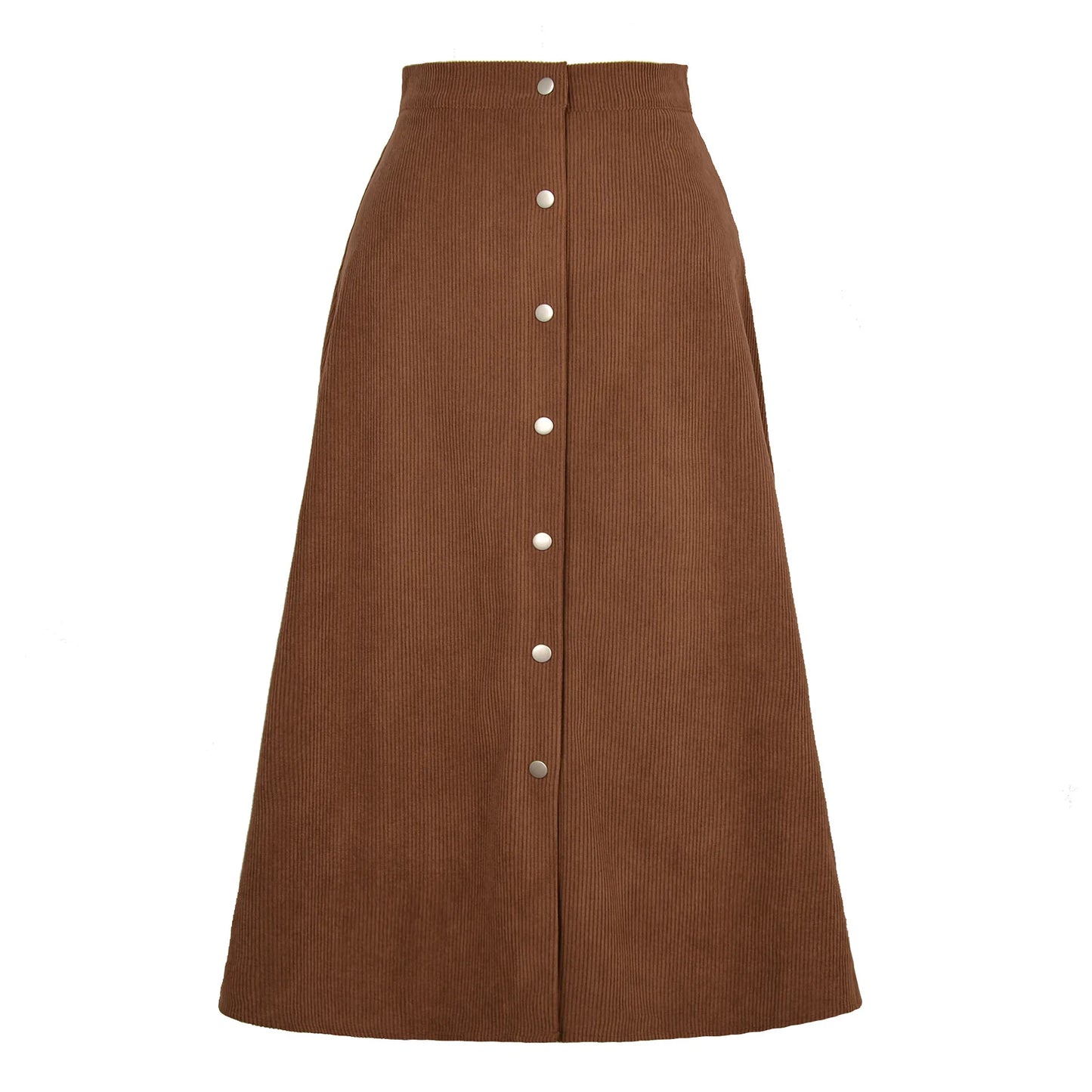 Vintage Corduroy Maxi Skirt With Buttons Autumn and Winter  Ladies High Waist Casual Womens Long Skirts