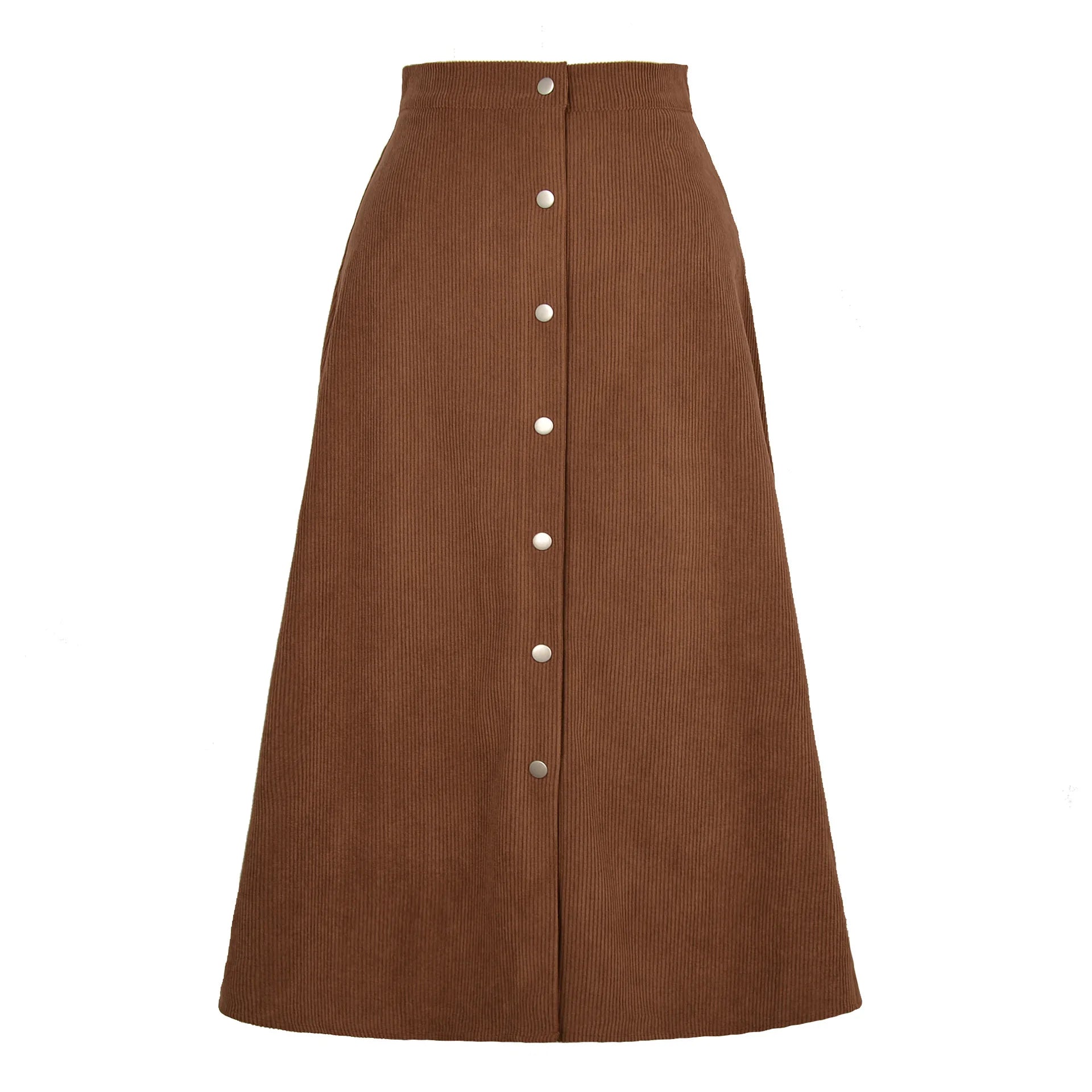 Vintage Corduroy Maxi Skirt With Buttons Autumn and Winter  Ladies High Waist Casual Womens Long Skirts
