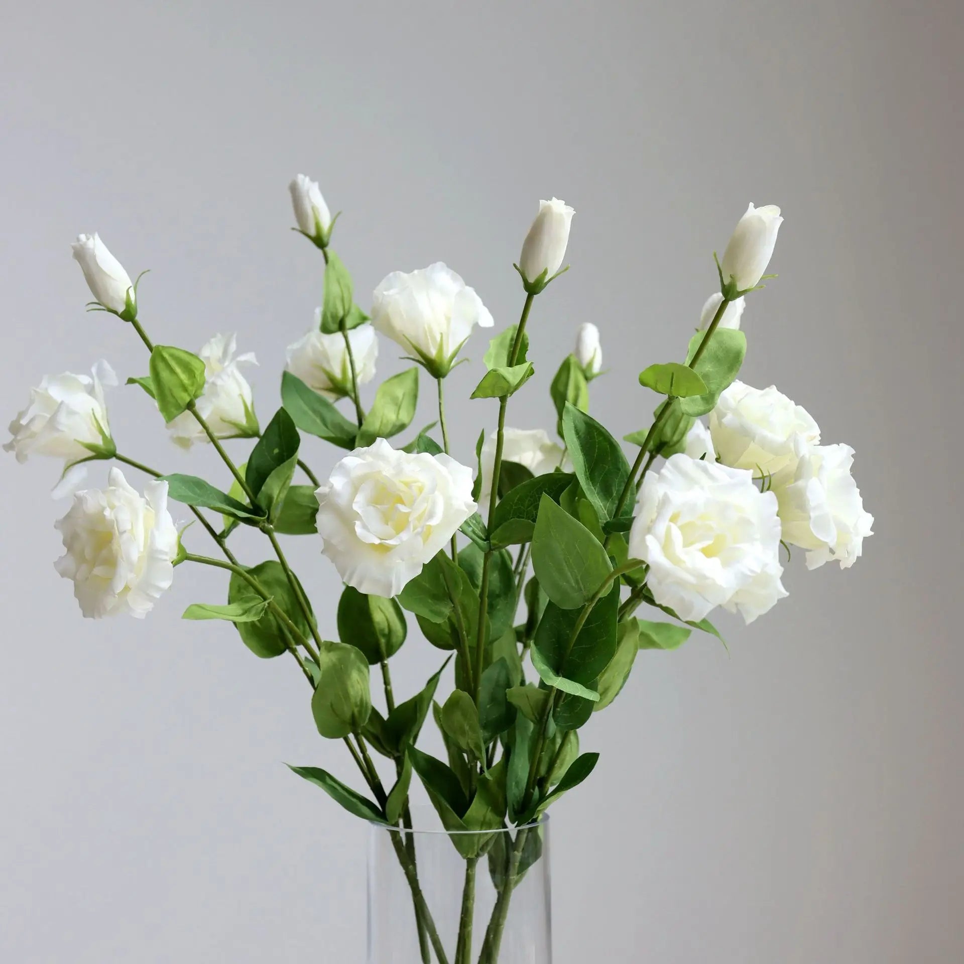 Wholesale Artificial 3 Heads Real Touch White Eustoma Flowers for Wedding Home Party Decoration