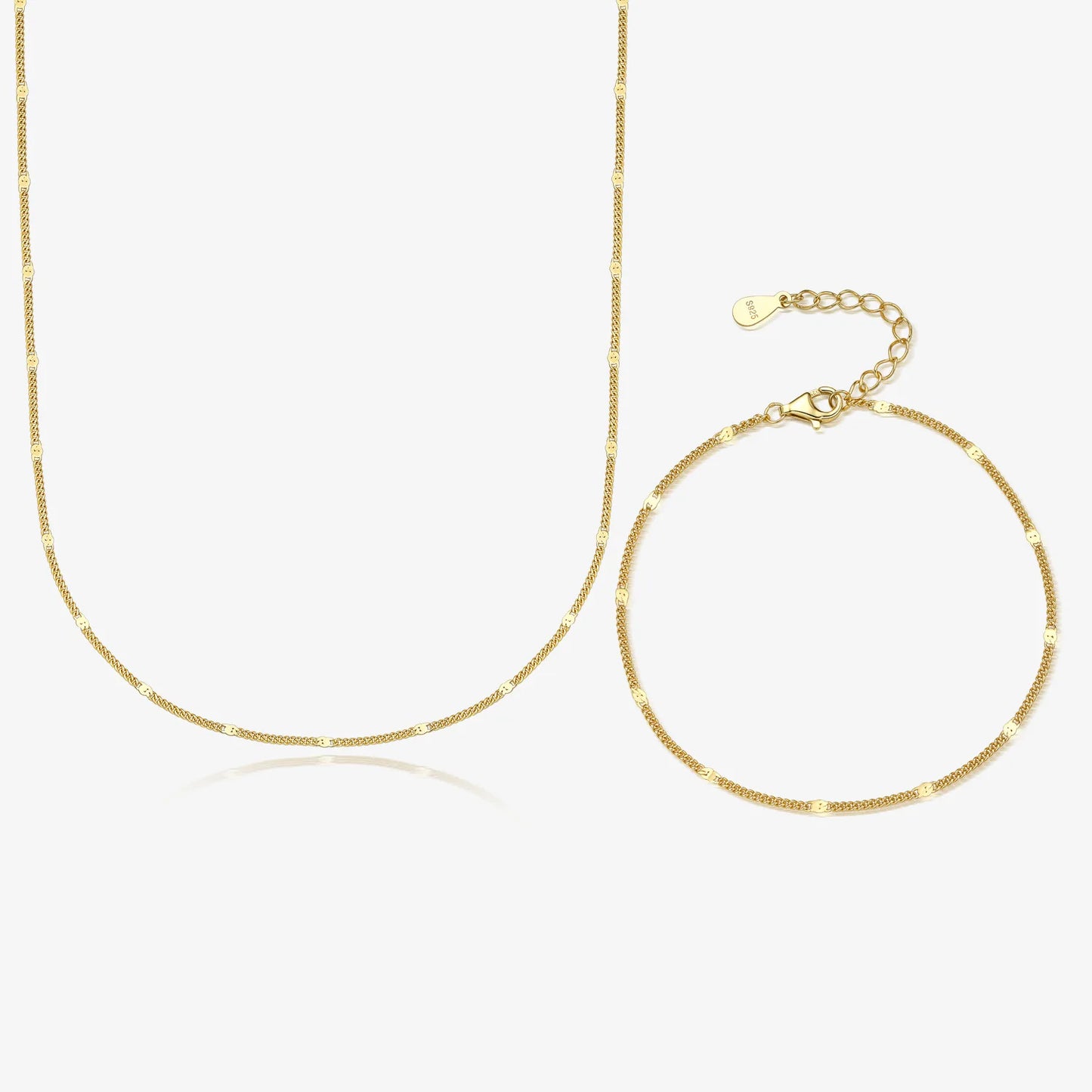 Daidan Necklace Silver 925 Elegant Bling Woman Gypsophila Chain 18K Gold Plated Necklace