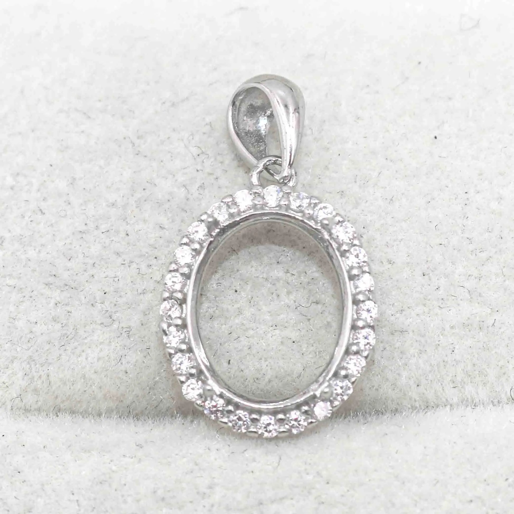 Sterling Silver 6*8/7*9/8*10/9*11/10*12/10*14/12*16/13*18mm Semi Mount Pendant Empty Frame Base Without Center Stone for DIY