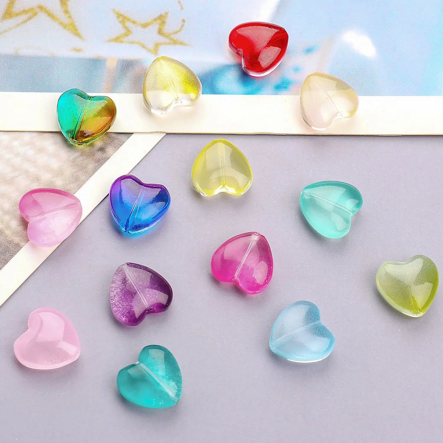 2024 New Love Heart Shape Stone  Natural Crystal Heart Gemstone Crystal for Jewelry Bracelet Accessories