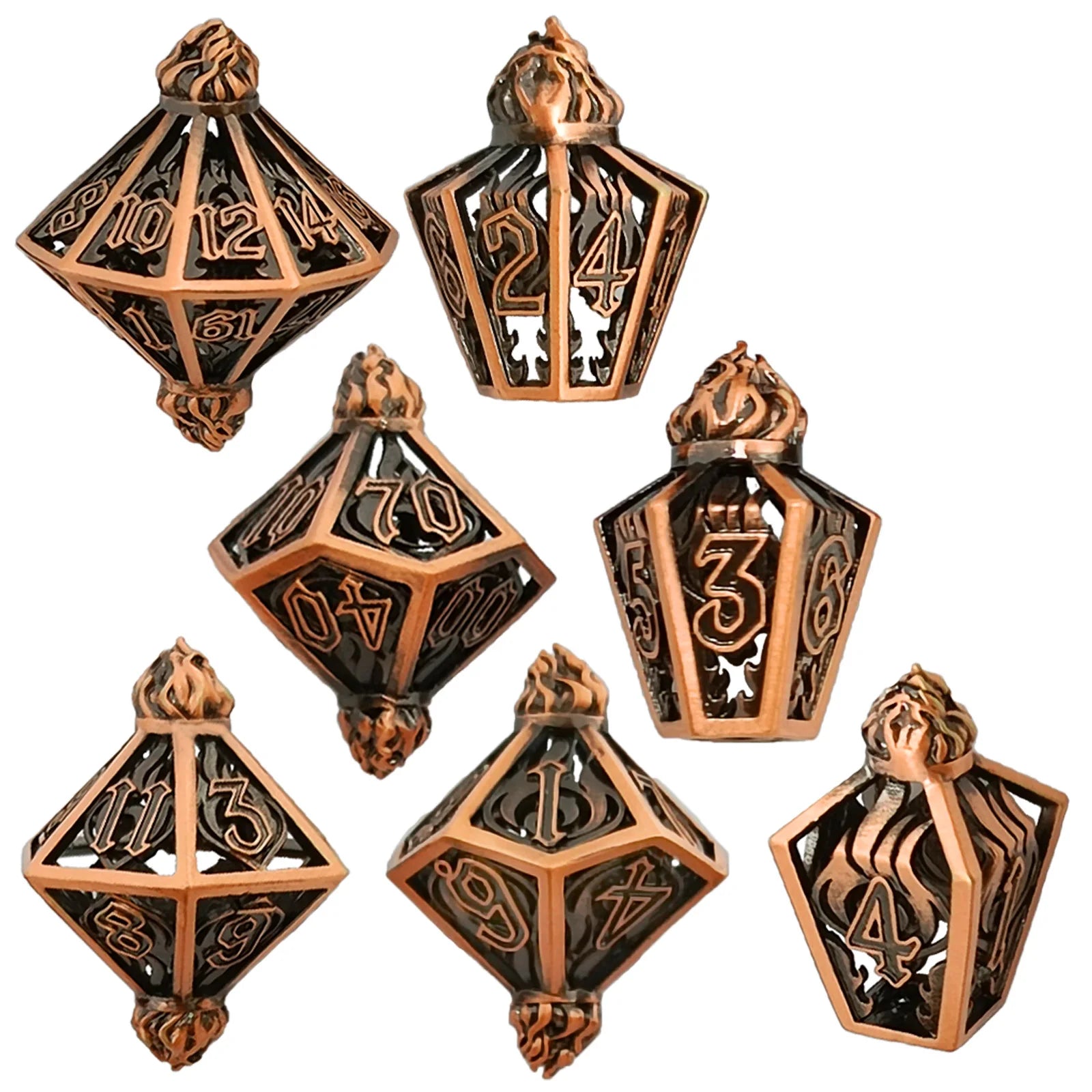 Red Flame Potion Bottle Bulk Metal Dnd Tabletop Dice Game TRGP Gift Skeleton Dice