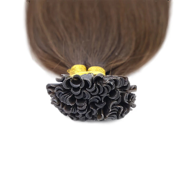 EMEDA Brown U Tip  Prebonded Keratin Hair Extension Curly 100 Natural Hair Extensions 18inch Stock