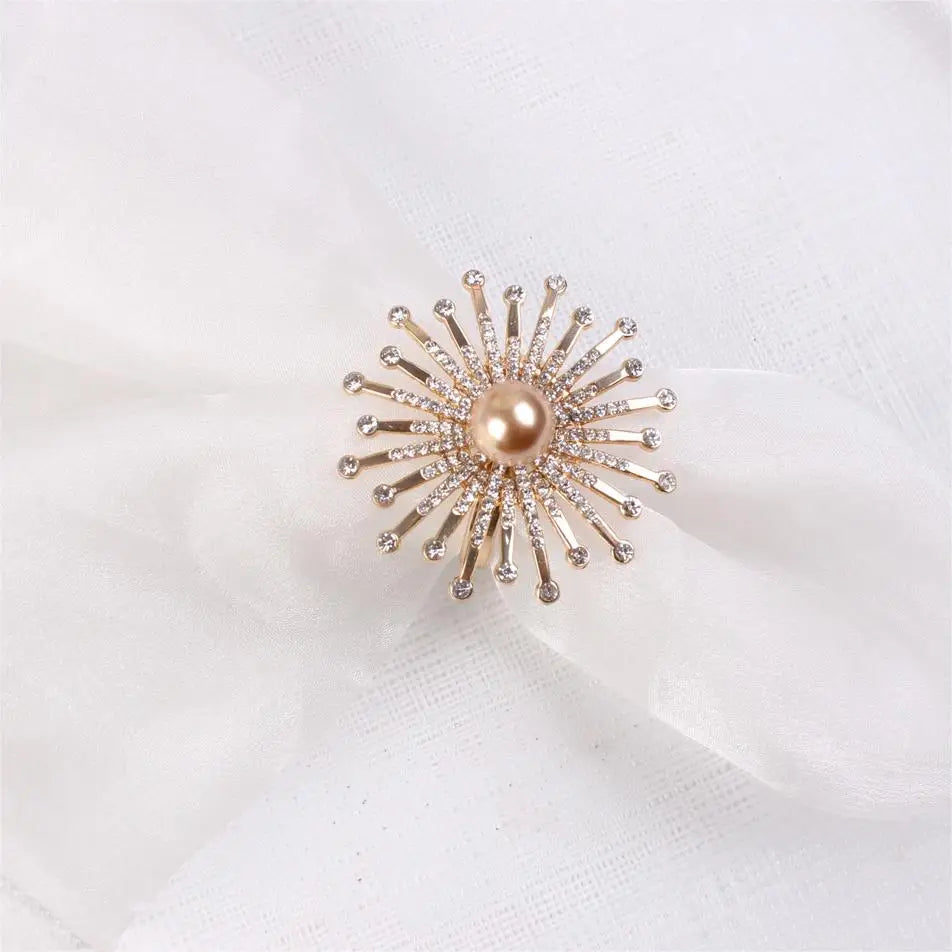 Festive Table Decor Setting and Favor Gold Sunburst Napkin Ring Holder for Cocktail Wedding Special Occasions