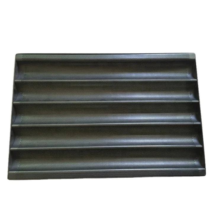 Disposable 5 Loaves Baguette Pans Perforated Oven Tray Metal French Baguette Bread Pan Silicone Baking Dishes & Pans