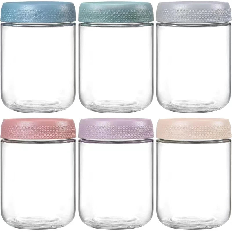 16oz Glass Food Storage Containers for Snacks Yogurt Spice Sugar Wide Mouth Salad Jars Overnight Oats Containers with Lids