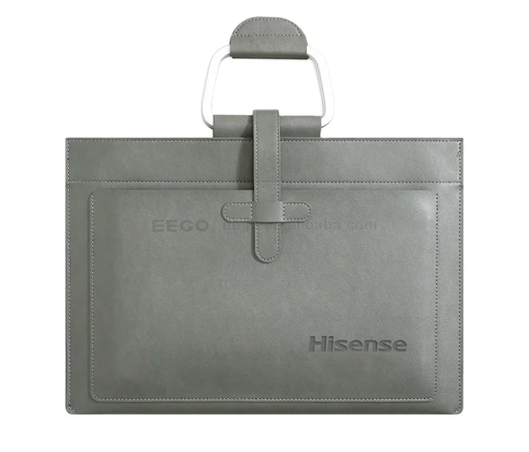 Portable Waterproof Folders Business Executive Leather A4 Document Holder Custom Logo File Folder Bag With Handle
