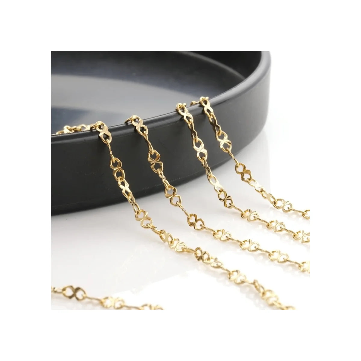 GP Fresh Arrival 18K Gold-Plated Stainless Steel Fine Patterned 8 Shape Chain for DIY Jewelry Necklace and Bracelet Crafting