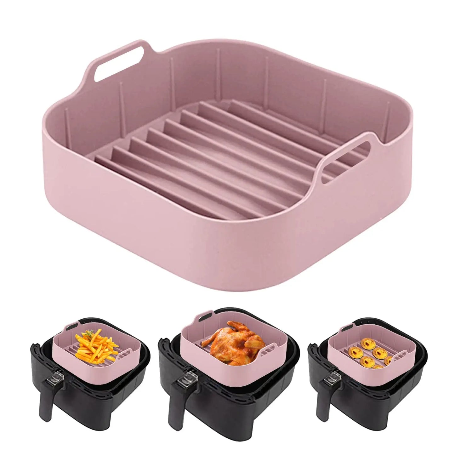 Air Fryer Liners Silicone Pot Liners for Reusable Silicone Air Fryer Liner Replacement Baking Insert Easy Cleaning
