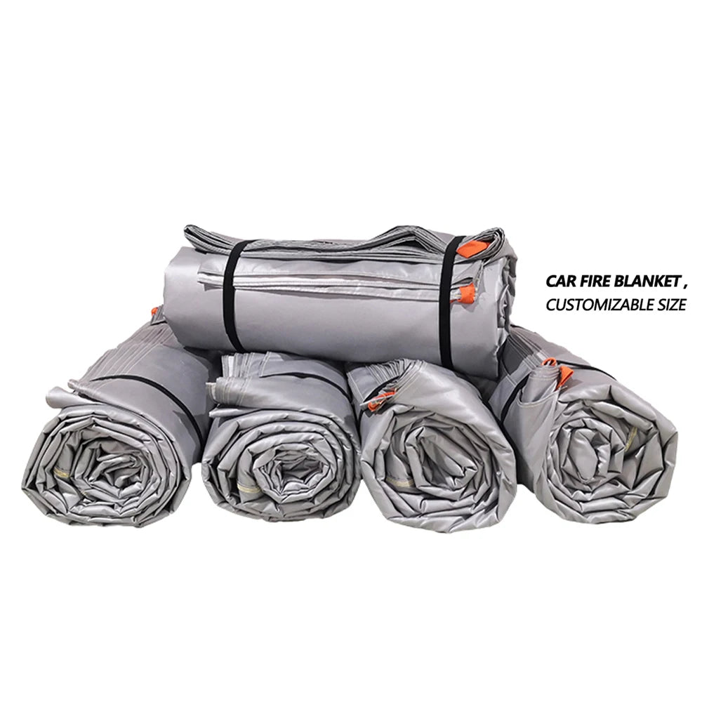 JOEN Heavy Duty Hangzhou Silicone Fiberglass 6x9m EN13501 Certified 0.8mm Thick Fire Resistant Fire Blanket for Car JOEN FB-X