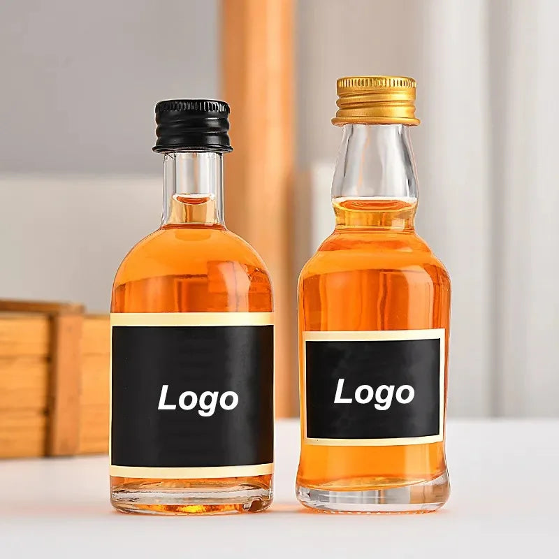 50ml 2oz Wholesale Empty Mini Liquor Glass Shot Bottles With Aluminum Cap for Liquor Wine Alcohol