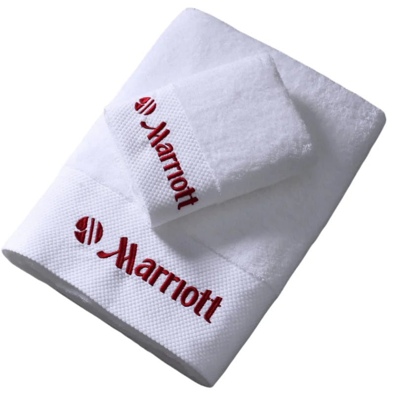 75x35cm Personalized Cotton White Face Towel for Hotel Custom Embroidery Customized Beach Towel Corporate Gift With Logo