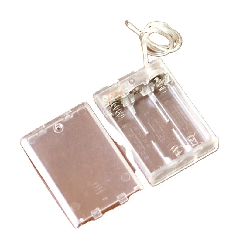 3 AA 4.5V Battery Storage Box Transparent Case With Switch/Lid Transparent Battery Holder Light String Led Strip Battery Box