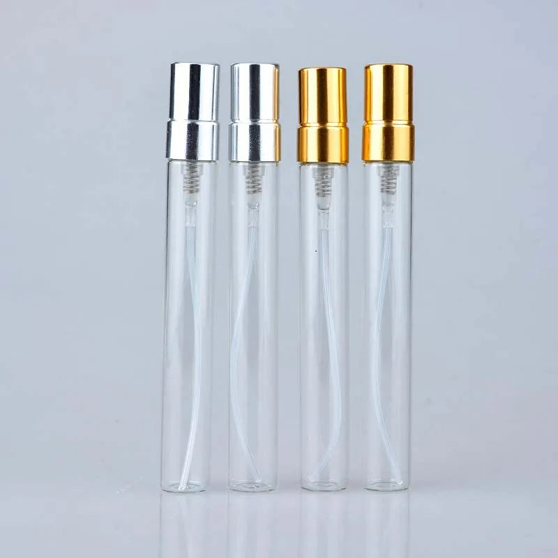 Custom Logo 3ml 5ml 10ml Travel Mini Spray Perfume Atomizer Clear Glass Perfume Spray Bottle With Gold Lid