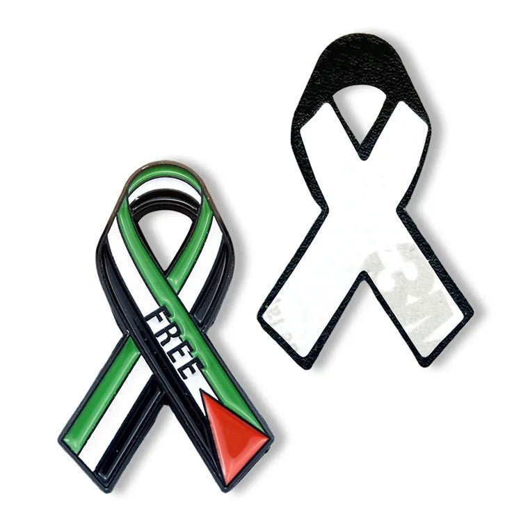 In Stock Customize Palestine Design Metal Soft Enamel Magnetic 3M Sticker Brooch Lapel Pin