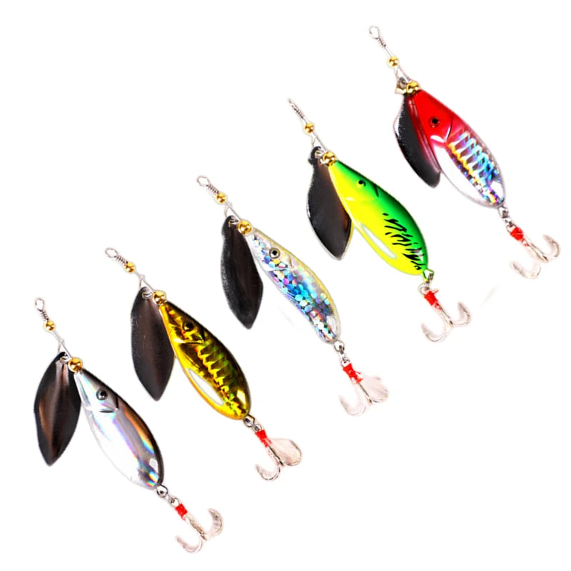 High Quality 12g Hard Metal Fishing Bait Long Throw Spinner Sequins Spoon Jigging Lure for Pike Species