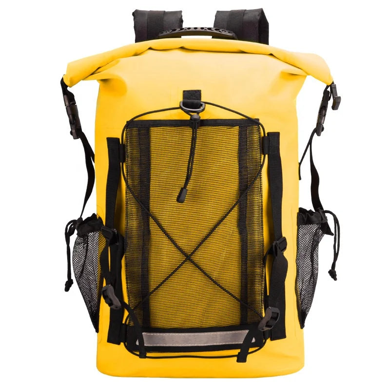 Wholesale Custom Logo Camping Hiking Kayaking Boating Ocean Pack Dry and Wet Separation Backpack Roll Top Dry Waterproof Bag