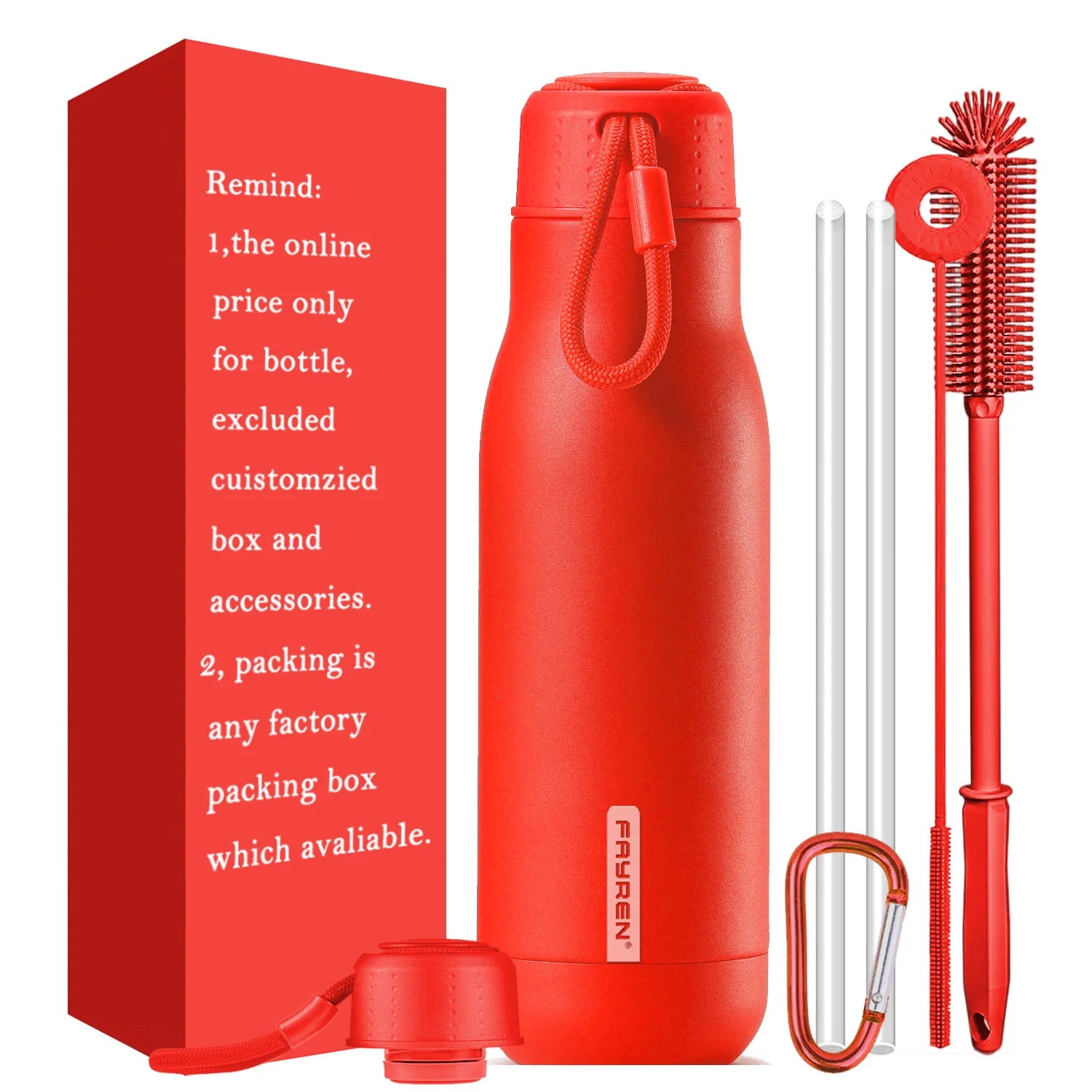 Keep Warm 24 Hours Light Stainless Steel Thermos Sports Straight Drink Water Bottle with Screw Lid Eco-friendly Large Capacit