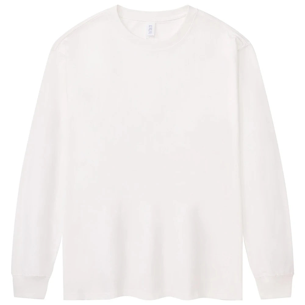 230gsm Summer High Quality Breathable OEM Service Drop Shoulder Men's Long Sleeve T-shirt Unisex Blank Plus Size Men's T-Shir