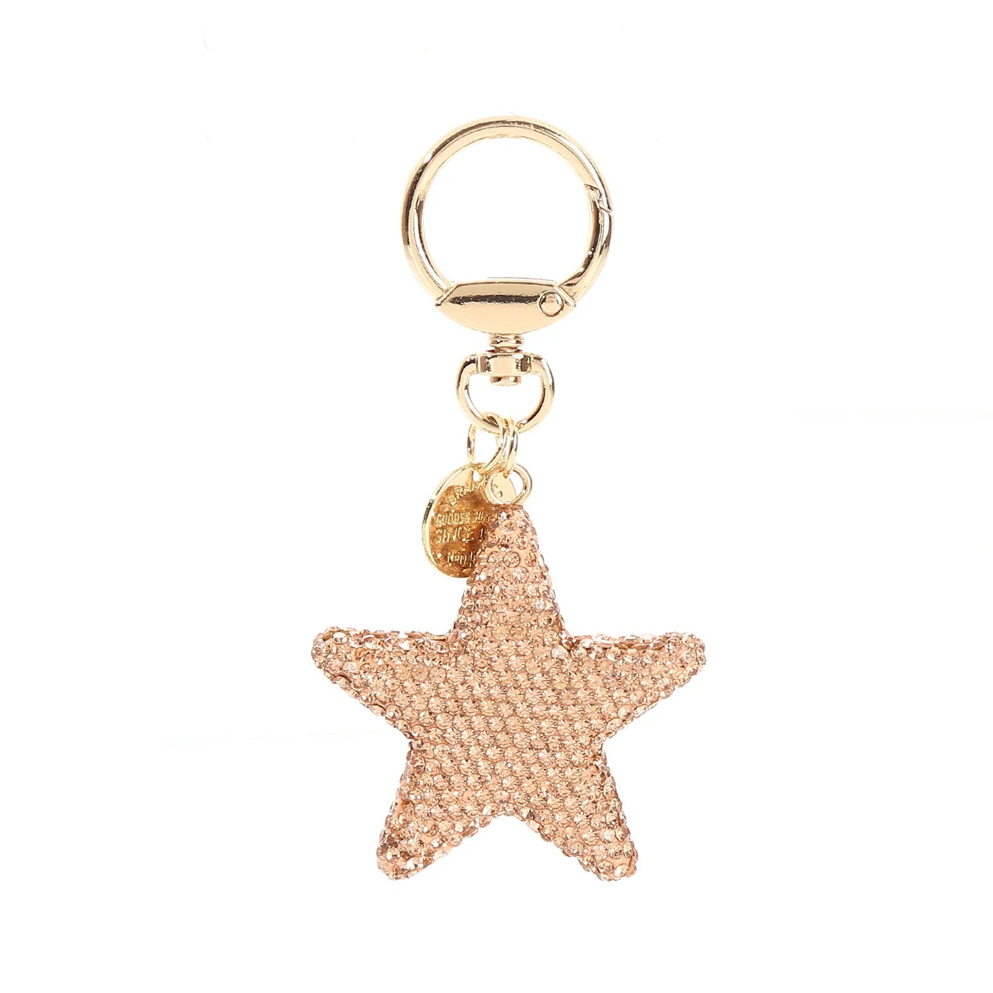 3D Diamond Star Key Chains Luxury Crystal Keychain Car Key Pendant Woman Bag Charm Decor Pentagram Key Rings Gifts Star Keych