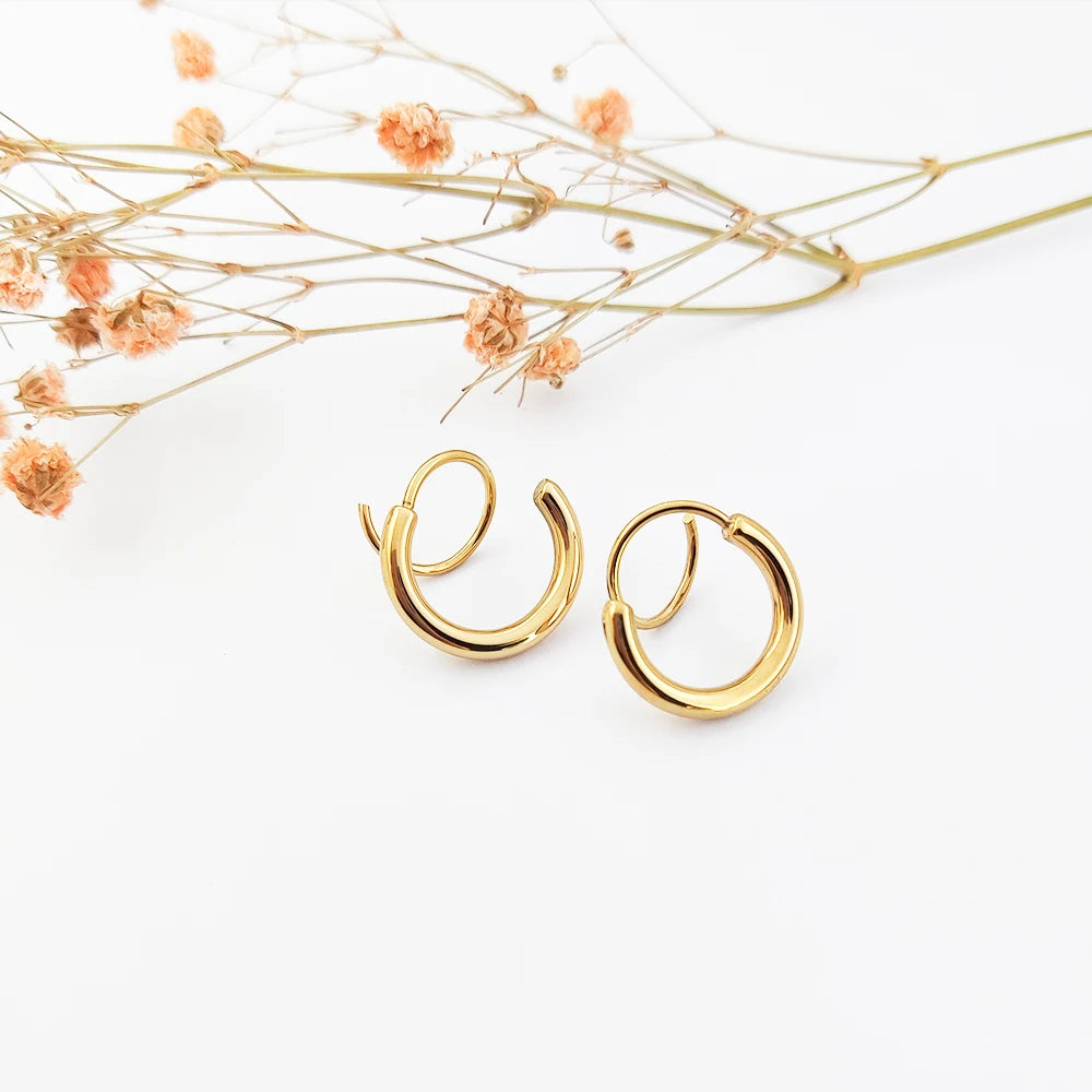 Spiral Hoop Earrings Woman Jewelry Earrings Women Luxury Pendientes Acero Inoxidable Jewelry for Women High Quality