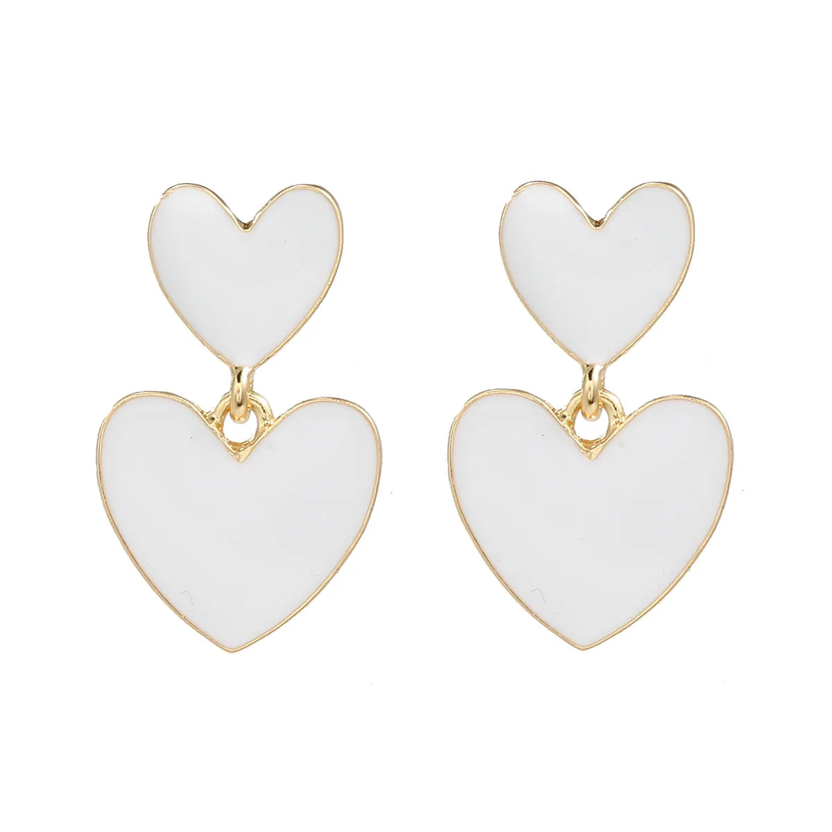 JL18571 New Alloy Drip Oil Earrings Multi-layer Heart-shaped Earrings Girl Heart Cute Korean Version Jewelry Wholesale