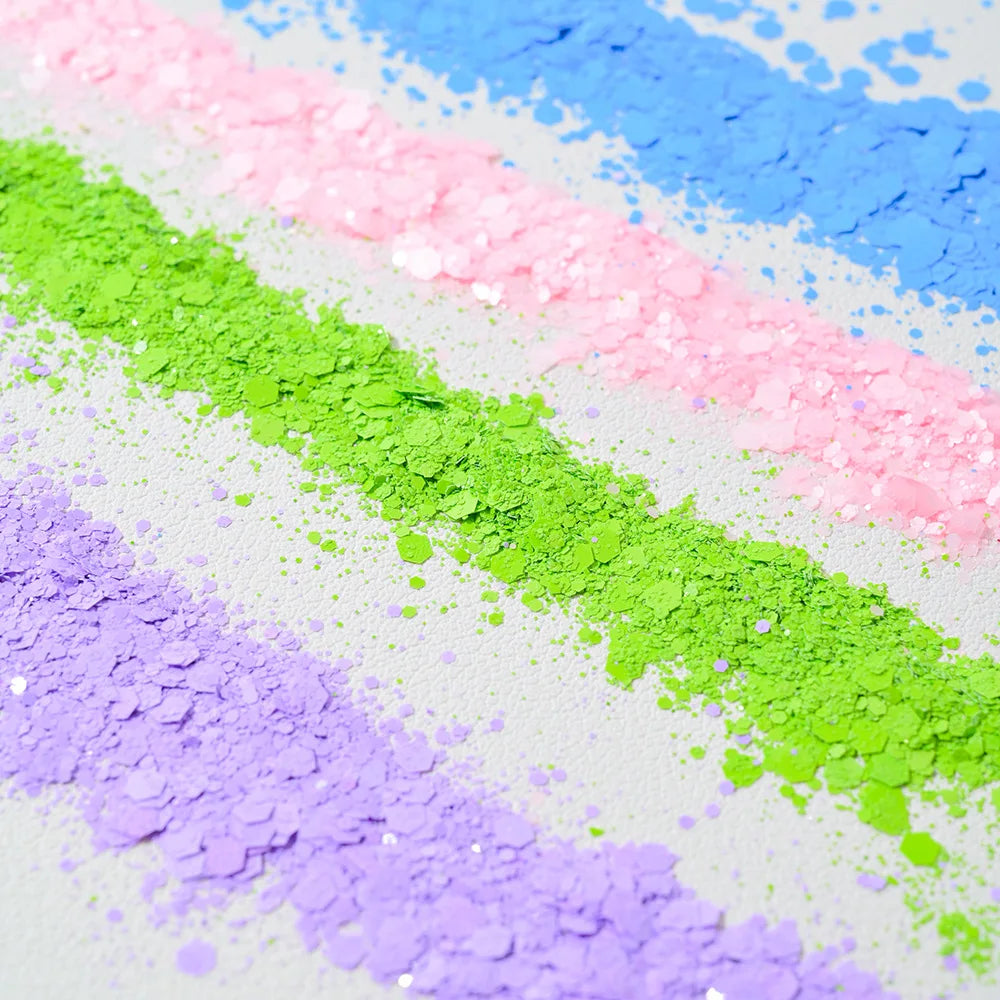 Wholesale Solid Color Non-Toxic Patrick's Day Chunky Glitter for DIY Crafts Decoration Slime Filler Christmas Decorations
