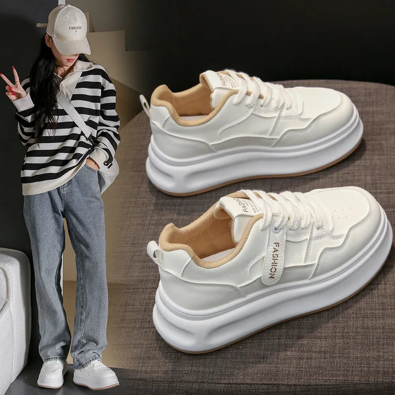 Wholesale New Fashion Spring Casual All Matching comfort White Board Shoes Women Sneakers for Ladies