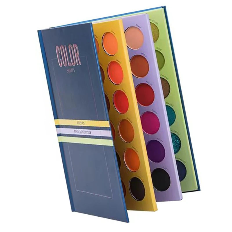 72 Color Vegan Metallic Eyeshadow Book Palette Private Label High Pigment Waterproof Shimmer Glitter Matte Powder Dark