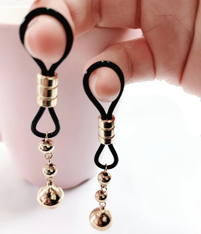 Gaby New Adjustable Bell Fake Piercing Nipple Chain Stainless Steel Fake Nipple Ring Non Nipple Wholesale Piercing Jewelry