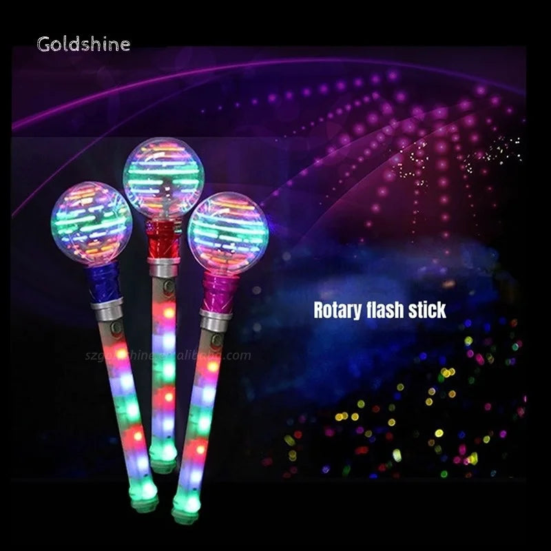 Ecommends New Neon LED Glowing Stick Kids' Magic Spinning Ball Toy Party Decorations PVC Material LED Flashing Bulk Christmas